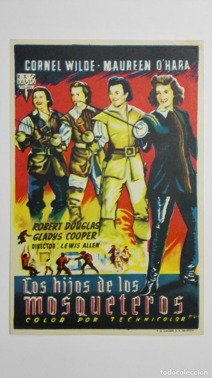 Cinema: FOLLETO DE CINE, LOS HIJOS DE LOS MOSQUETEROS, ORIGINAL SIN PUBLICIDAD, A&Ntilde;OS 50