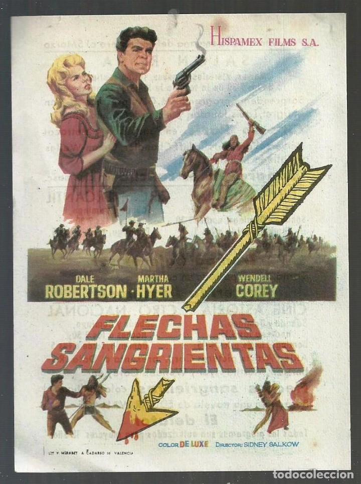 Cine: PROGRAMA DE MANO. FLECHAS SANGRIENTAS. 1964. DALE ROBERTSON Y MARTHA HYER. PROGRAMACION EN TRASERA - Foto 1