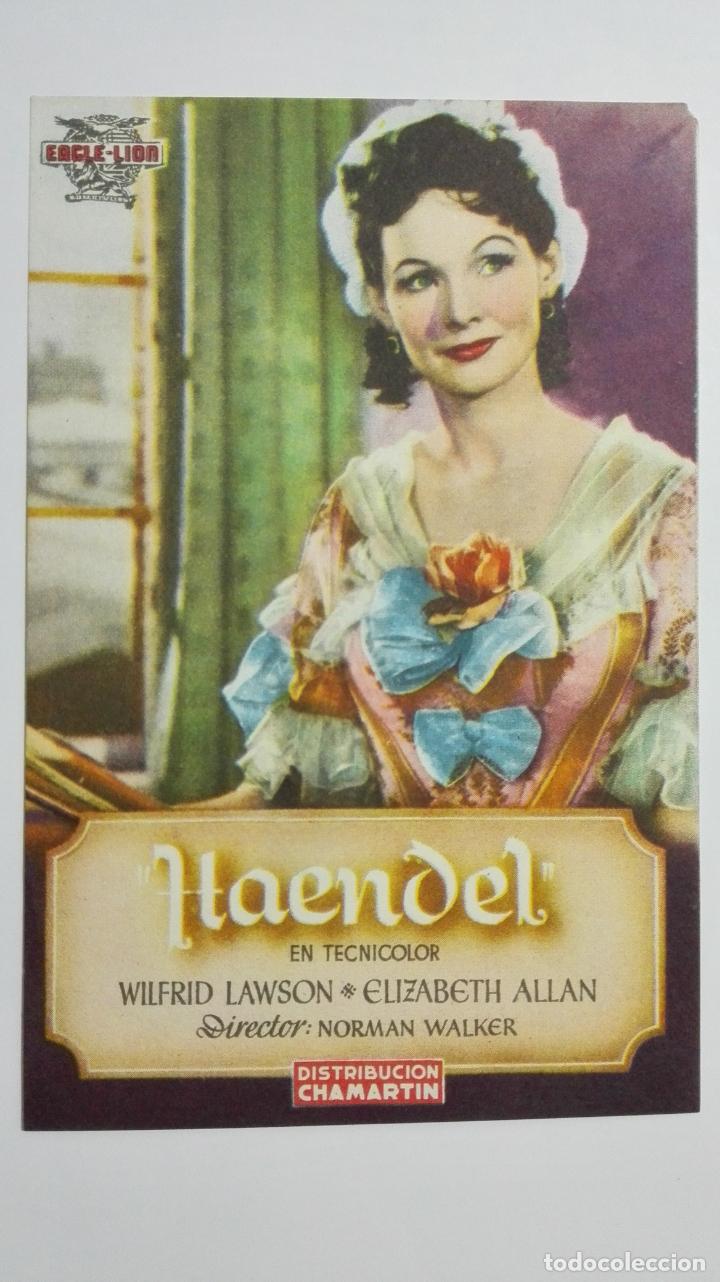 Cinema: FOLLETO DE CINE, HAENDEL ORIGINAL, SIN PUBLICIDAD, A&Ntilde;OS 60