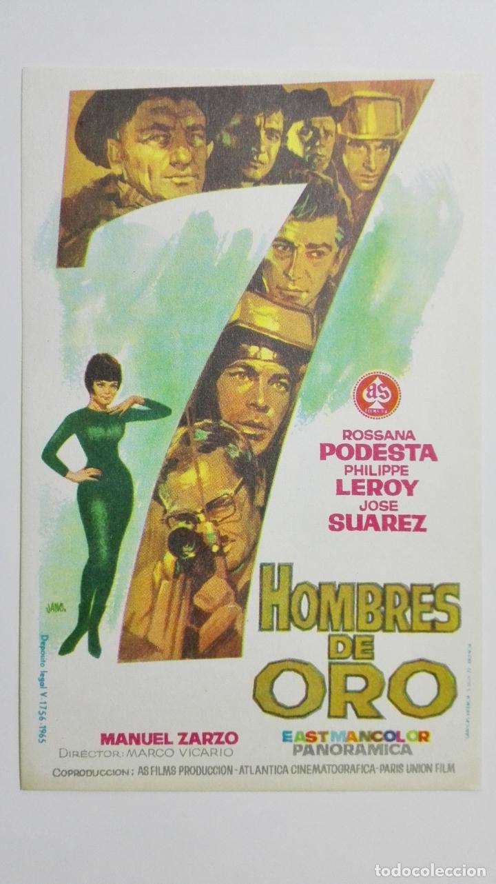 Cinema: FOLLETO DE CINE, 7 HOMBRES DE ORO, ORIGINAL, SIN PUBLICIDAD, A&Ntilde;OS 60