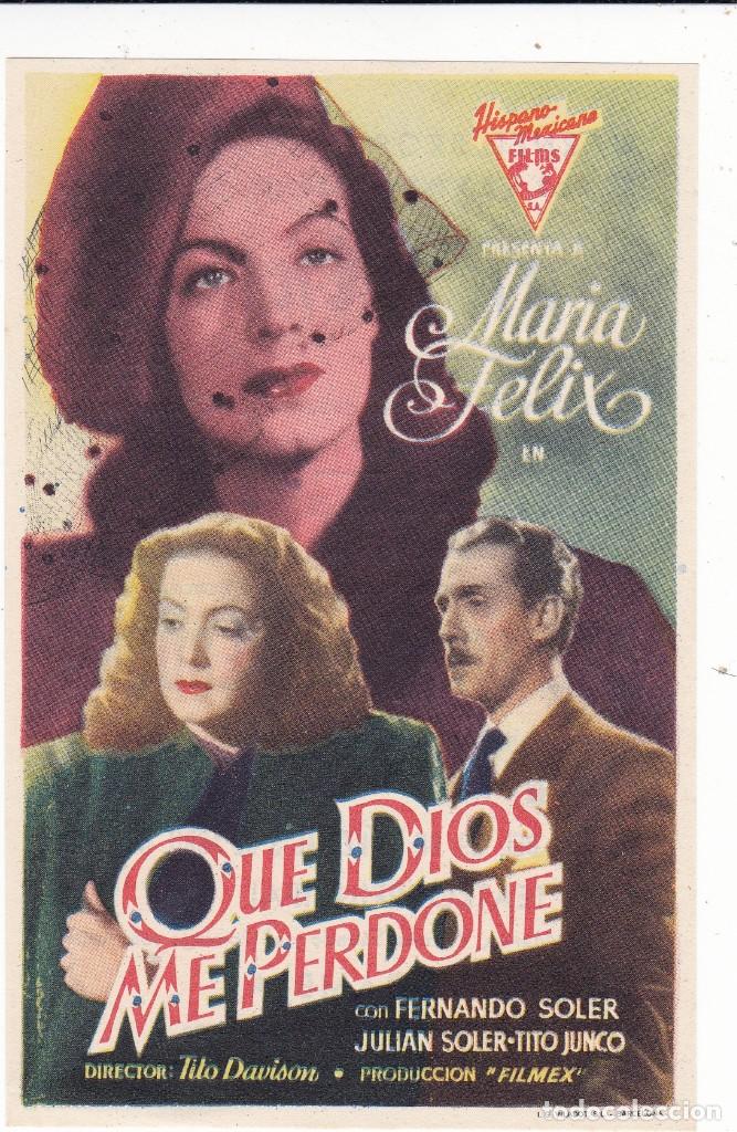  Flyers Publicitaires de films Anciens: Que Dios me perdone con Mar&iacute;a Felix, Fernando Soler a&ntilde;o 1949 en cinemas Principal y la Rambla