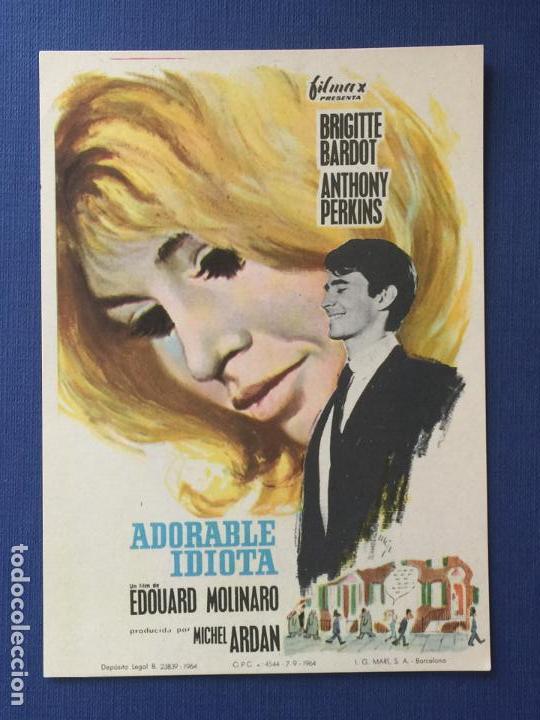 Cinema: FOLLETO DE CINE ADORABLE IDIOTA. SIN PUBLICIDAD A&Ntilde;O 1964.