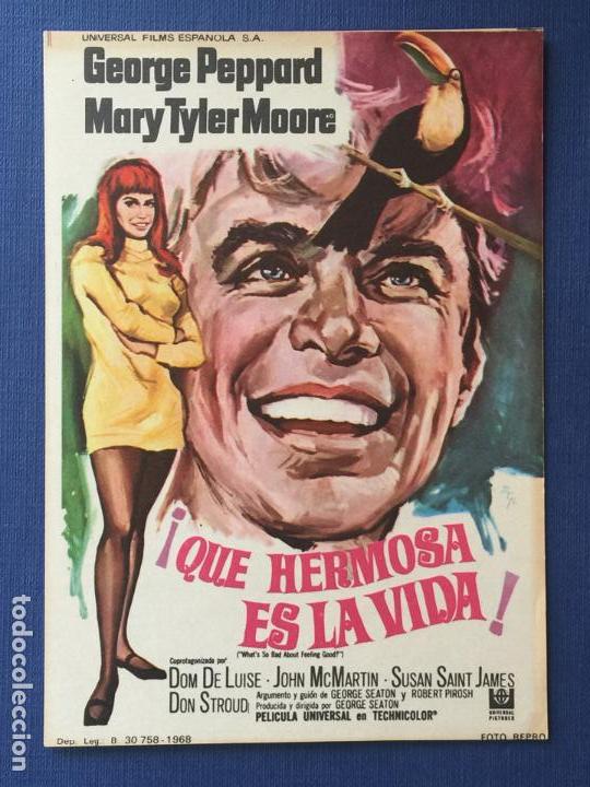 Cinema: FOLLETO DE CINE &iexcl;QUE HERMOSA ES LA VIDA!. SIN PUBLICIDAD A&Ntilde;O 1968.