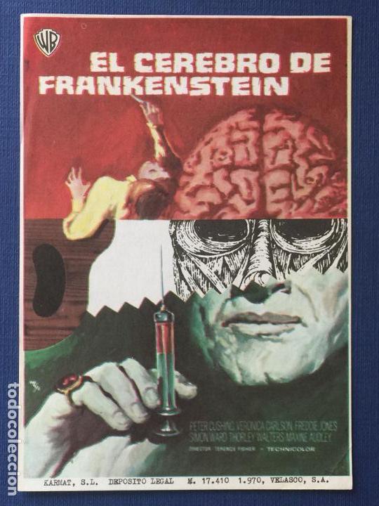 Cine: FOLLETO DE CINE EL CEREBRO DE FRANKENSTEIN. SIN PUBLICIDAD.