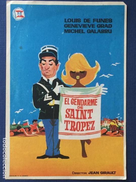 Folhetos de m&atilde;o de filmes antigos de cinema: FOLLETO DE CINE EL GENDARME DE SAINT TROPEZ. SIN PUBLICIDAD.