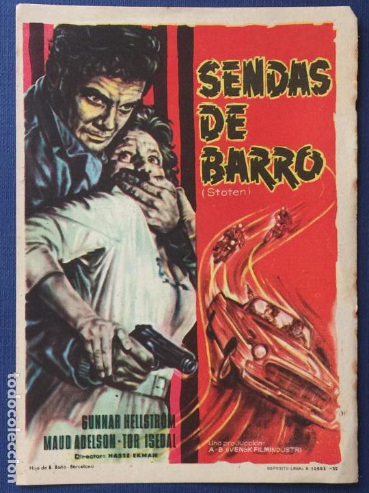 Folhetos de m&atilde;o de filmes antigos de cinema: FOLLETO DE CINE SENDAS DE BARRO. SIN PUBLICIDAD.
