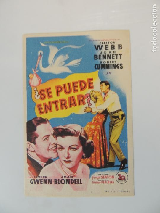 Cine: se puede entrar - folleto mano original soligo clifton webb joan bennet robert cummings impreso