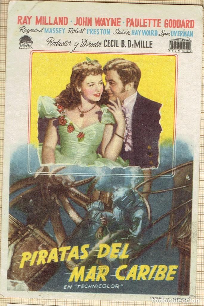 FOLLETO DE MANO PIRATAS DEL MAR CARIBE- 1949- (Cine - Folletos de Mano - Aventura)