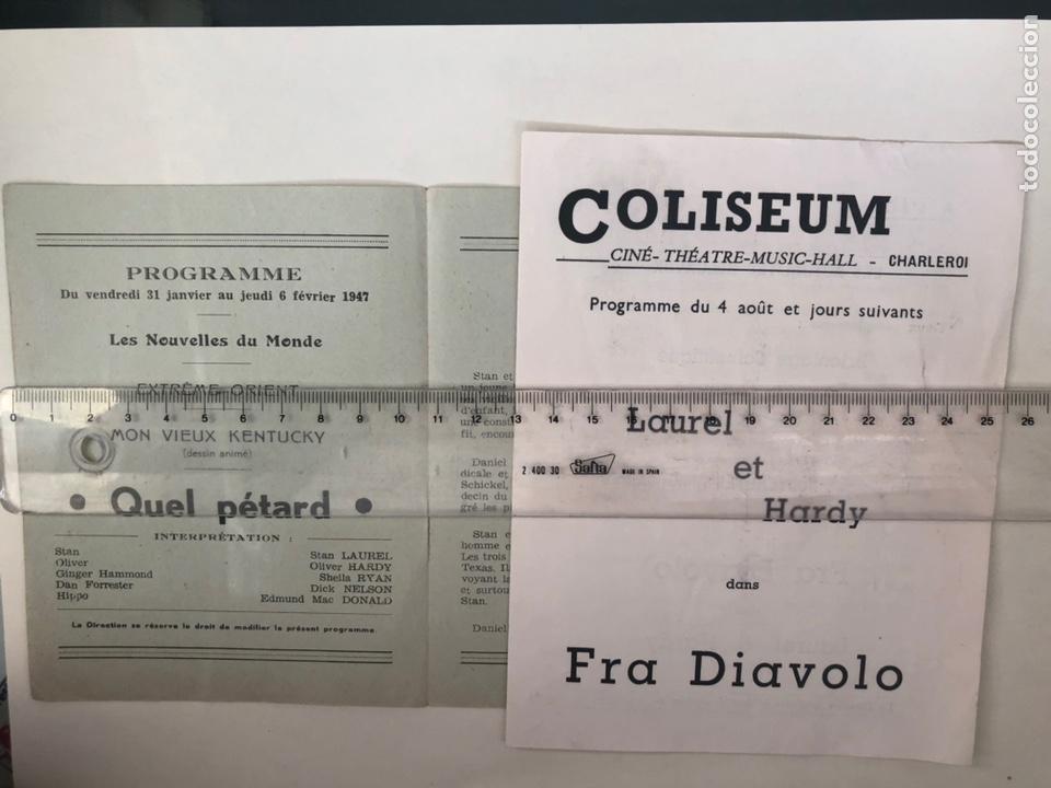  Flyers Publicitaires de films Anciens: LAUREL ET HARDY-2 PROGRAMAS DE MANO-CINE-FRANCIA-A&Ntilde;OS 40.