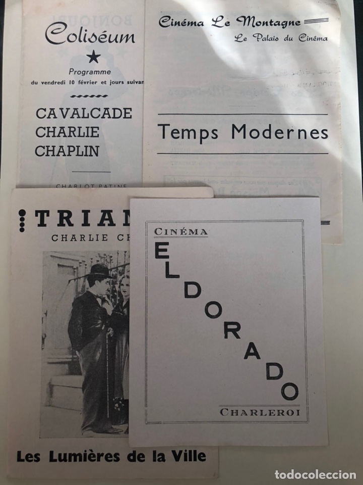  Flyers Publicitaires de films Anciens: CHARLIE CHAPLIN-4 PROGRAMAS DE MANO-CINE-FRANCIA-A&Ntilde;OS 40 Y 50.
