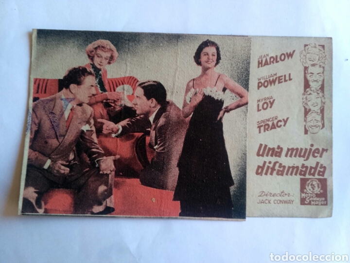Cine: Programa, folleto de cine, Una mujer difamada. - Foto 1