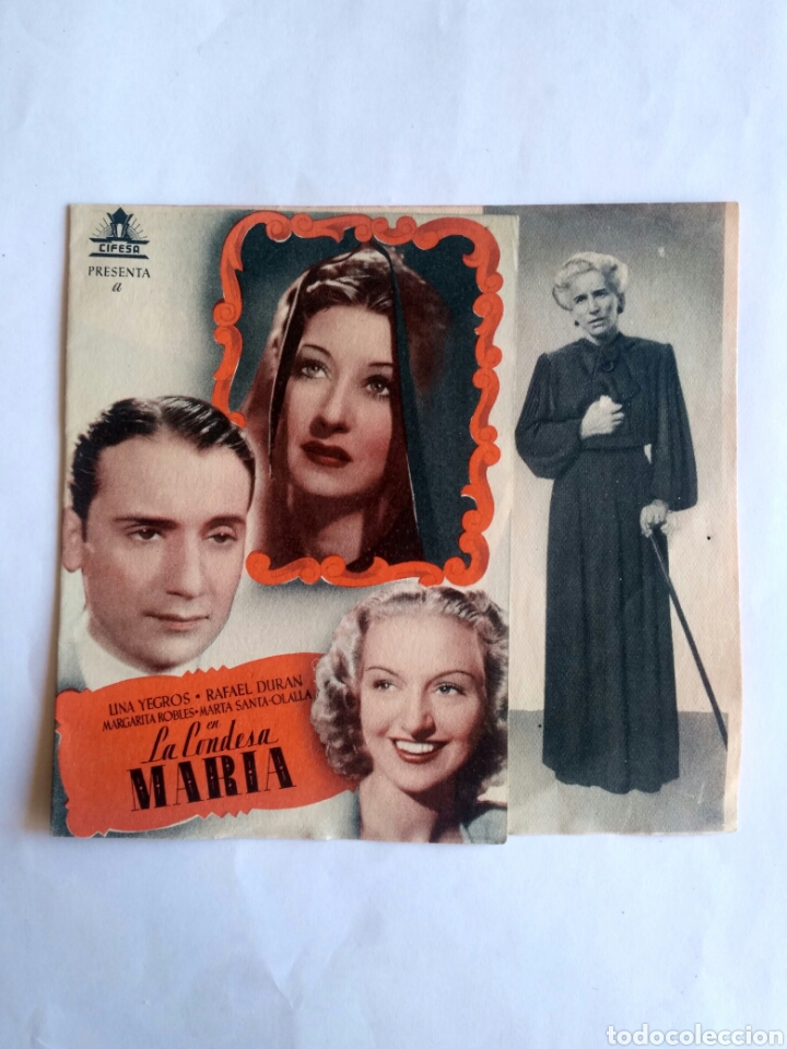 Cine: Programa de cine, folleto, La condesa Mar&iacute;a. - Foto 1