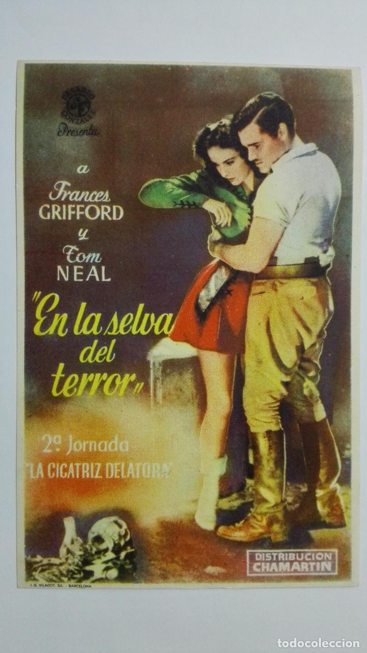 Kino: FOLLETO DE CINE, EN LA SELVA DEL TERROR, ORIGINAL, SIN PUBLICIDAD