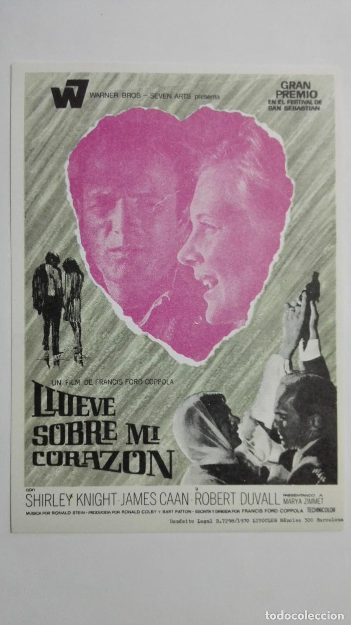 Kino: FOLLETO DE CINE, LLUEVE SOBRE MI CORAZON, ORIGINAL, SIN PUBLICIDAD