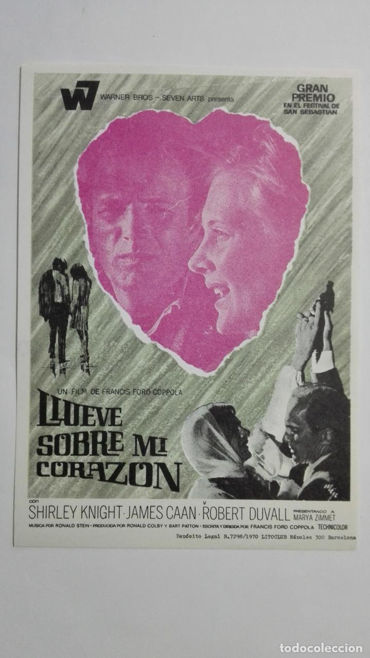 Kino: FOLLETO DE CINE, LLUEVE SOBRE MI CORAZON, ORIGINAL, SIN PUBLICIDAD
