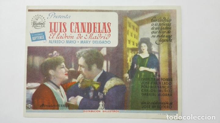 Kino: FOLLETO DE CINE, LUIS CANDELAS EL LADRON DE MADRID, ORIGINAL, PUBLICIDAD GRAN TEATRO