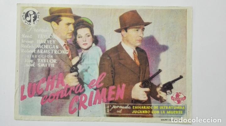 Kino: FOLLETO DE CINE, LUCHA CONTRA EL CRIMEN, ORIGINAL, PUBLICIDAD CINE NAVARRO