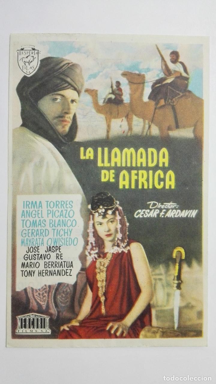 Kino: FOLLETO DE CINE, LA LLAMADA DE AFRICA, ORIGINAL, PUBLICIDAD CINE REX