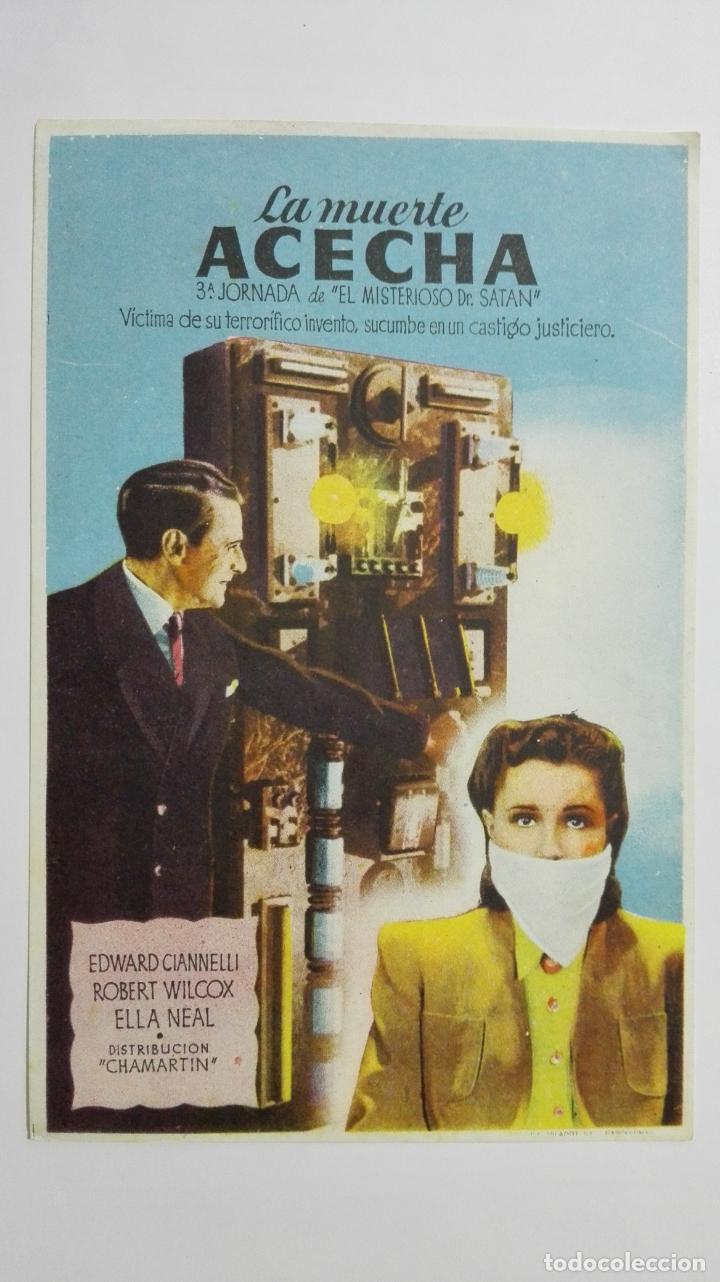 Kino: FOLLETO DE CINE, LA MUERTE ACECHA, ORIGINAL, SIN PUBLICIDAD
