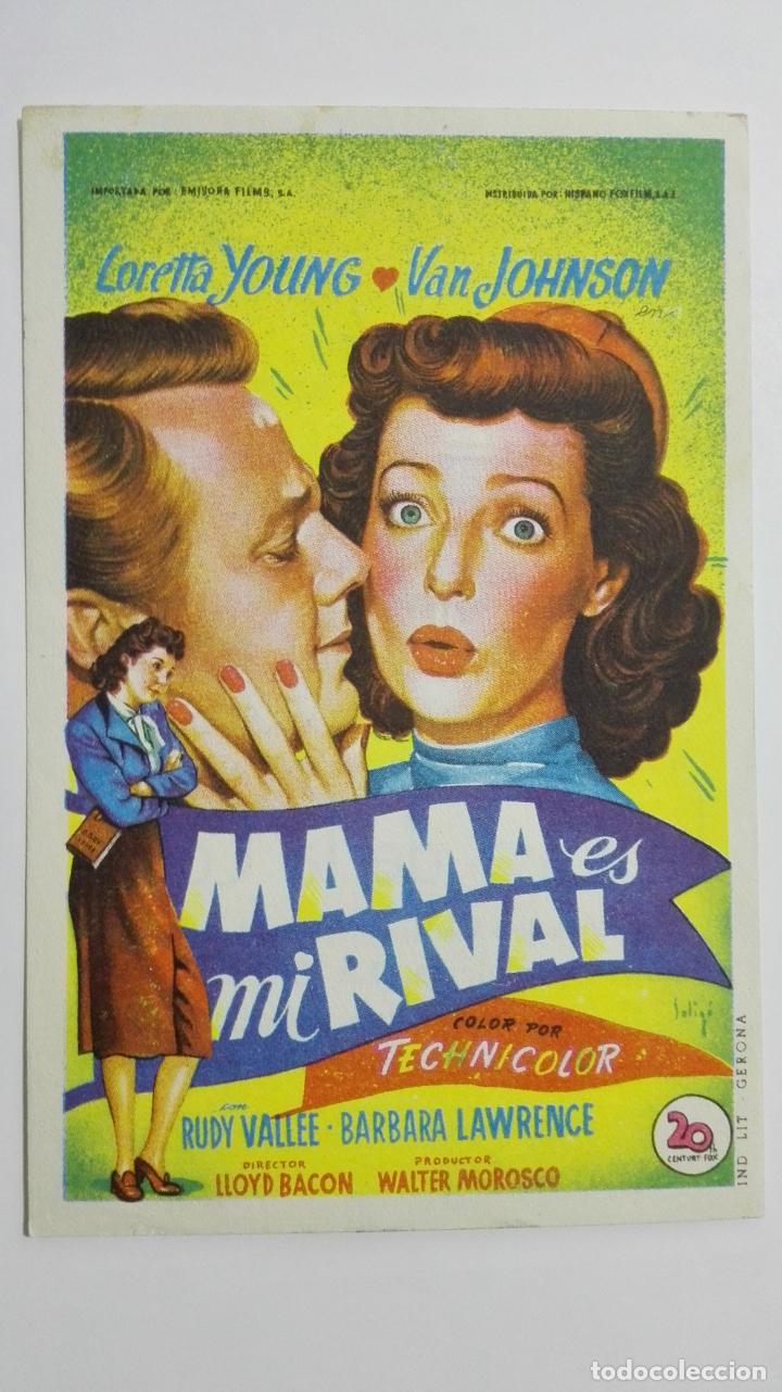Kino: FOLLETO DE CINE,  MAMA ES MI RIVAL ORIGINAL, PUBLICIDAD CINE REX