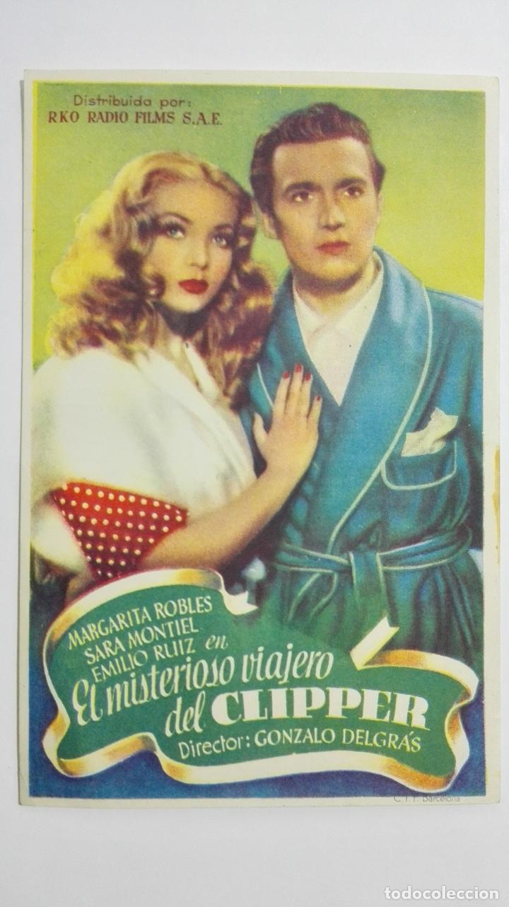 Kino: FOLLETO DE CINE, EL MISTERIOSO VIAJERO DEL CLIPPER, ORIGINAL, SIN PUBLICIDAD