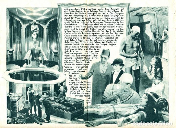 Cine: LA MIMIA, con Boris Karloff. Programa alem&aacute;n de 4 hojas de 15 X 23 cms. - Foto 2