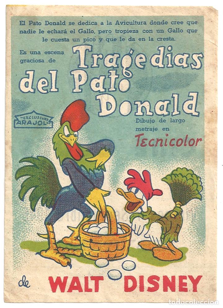 Cine: PTEB 055 TRAGEDIAS DEL PATO DONALD PROGRAMA SENCILLO ARAJOL WALT DISNEY C - Foto 1