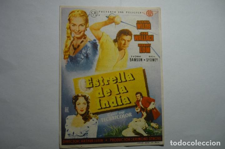 Cine: PROGRAMA ESTRELLA DE LA INDIA .-CORNEL WILDE -PUBLICIDAD - Foto 1