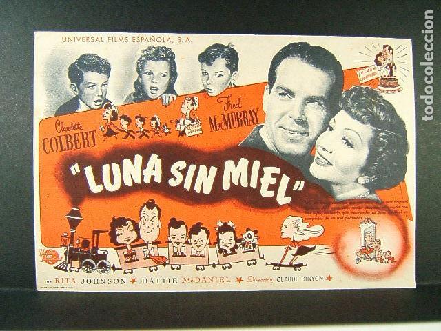 Kino: LUNA SIN MIEL-CLAUDE BINYON-CLAUDETTE COLBERT-FRED MACMURRAY-RITA JOHNSON-(1948)-PERFECTO ESTADO.
