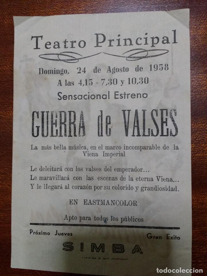 Cine: PROGRAMA DE CINE GUERRA DE VALSES - BERNHARD WICKI, HILDE KRAHL - Foto 2