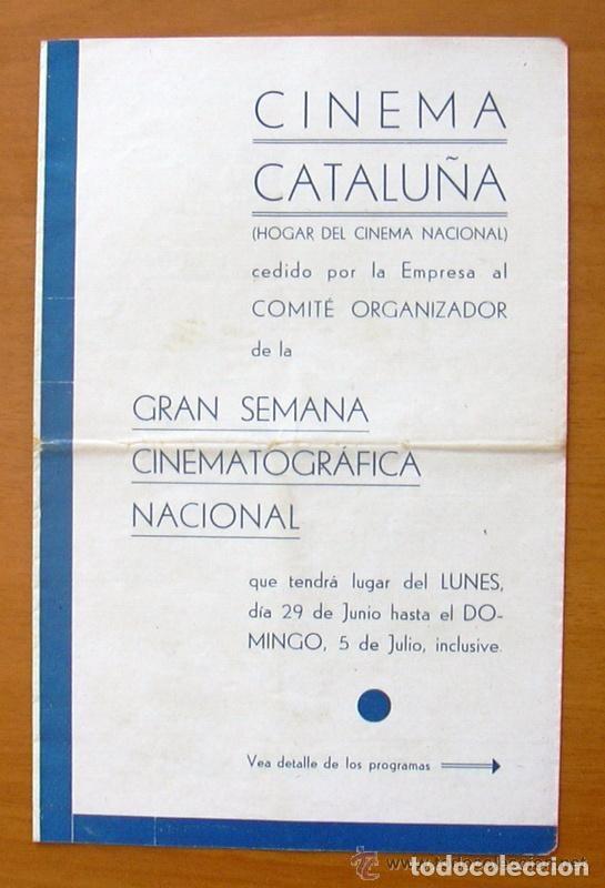 Folhetos de m&atilde;o de filmes antigos de cinema: Programa local - Cinema Catalu&ntilde;a - Programacioin semanal, 29-6 hasta 5-7 del A&ntilde;o 35-36