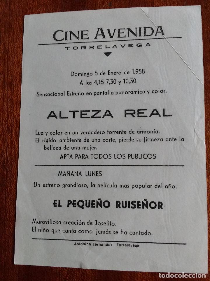 Cine: PROGRAMA DE CINE ALTEZA REAL - DIETER BORSCHE - RUTH LEUWERIK - Foto 2