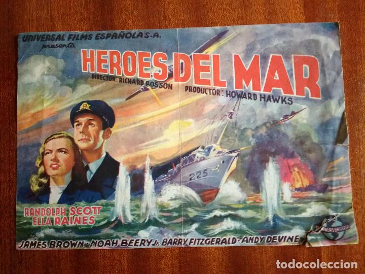 Cine: PROGRAMA DE CINE HEROES DEL MAR - RANDOLPH SCOTT - JAMES BROWN - ELLA RAINES - Foto 1