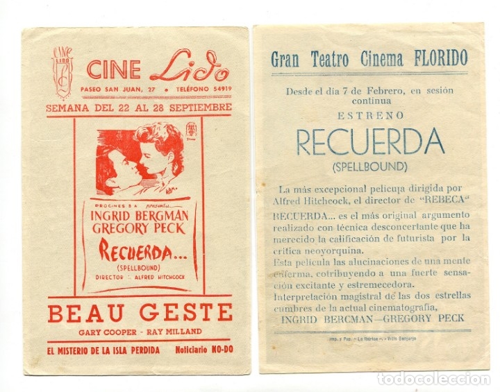 Cine: RECUERDA, con Ingrid Bergman. - Foto 2