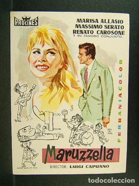 Folhetos de m&atilde;o de filmes antigos de cinema: MARUZZELLA-LUIGI CAPUANO-MARISA ALLASIO-MASSIMO SERATO-RENATO CAROSONE-MONTALBAN-(1956)-PERFECTO.