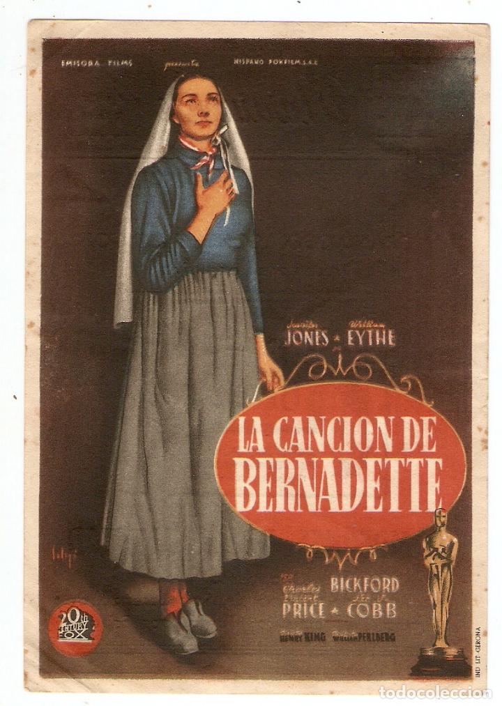 Cinema: LA CANCI&Oacute;N DE BERNADETTE - LOUIS JONES, CHARLES BICKFORD, VINCENT PRICE -HENRY KING -CINE MARTINENSE