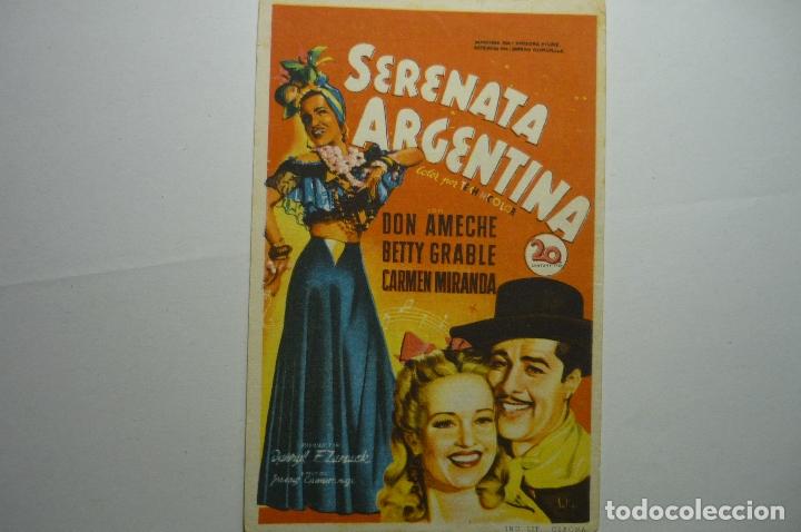 Cine: programa serenata argentina - betty grable- publicidad - Foto 1