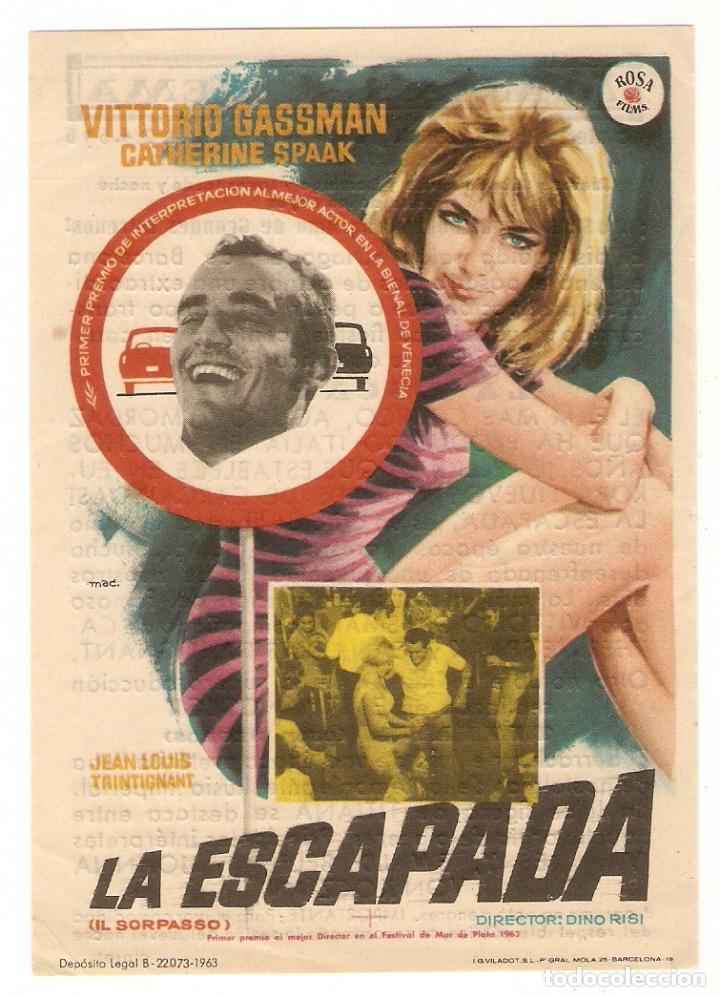 Cinema: LA ESCAPADA - VITTORIO GASSMAN, CATHERINE SPAAK - DIRECTOR DINO RISI - MAC - CINE MAJESTIC CINEMA