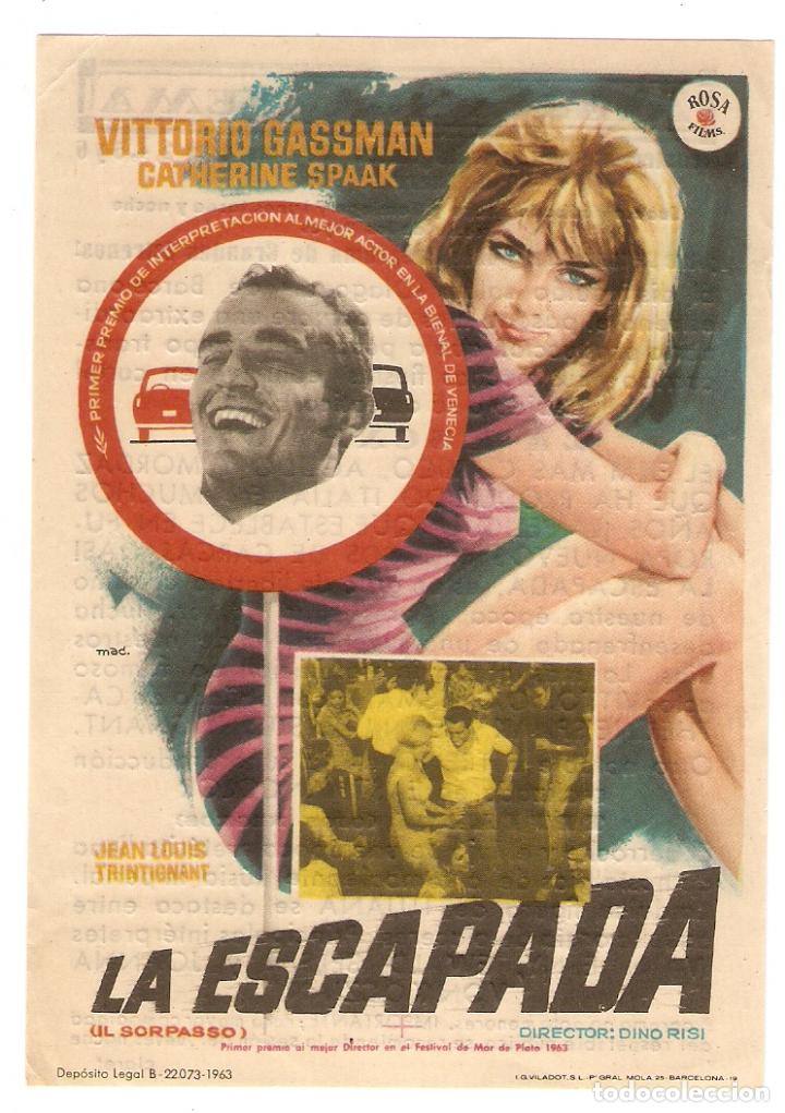 Cinema: LA ESCAPADA - VITTORIO GASSMAN, CATHERINE SPAAK - DIRECTOR DINO RISI - MAC - CINE MAJESTIC CINEMA