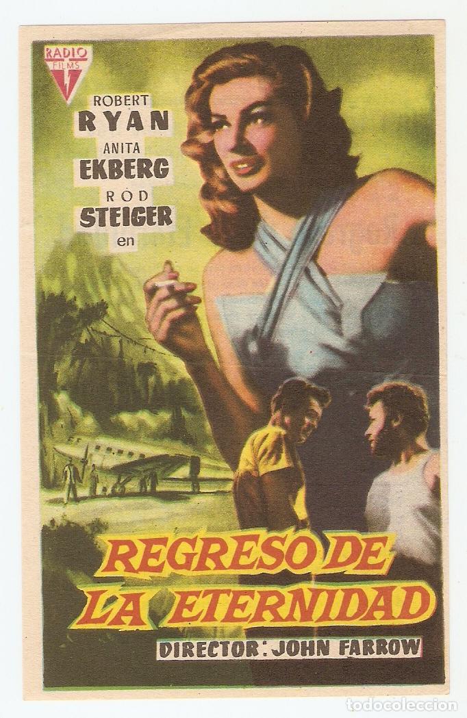  Flyers Publicitaires de films Anciens: REGRESO DE LA ETERNIDAD - ROBERT RYAN, ANITA EKBERG, ROD STEIGER - CINE SOCIEDAD LA PRINCIPAL