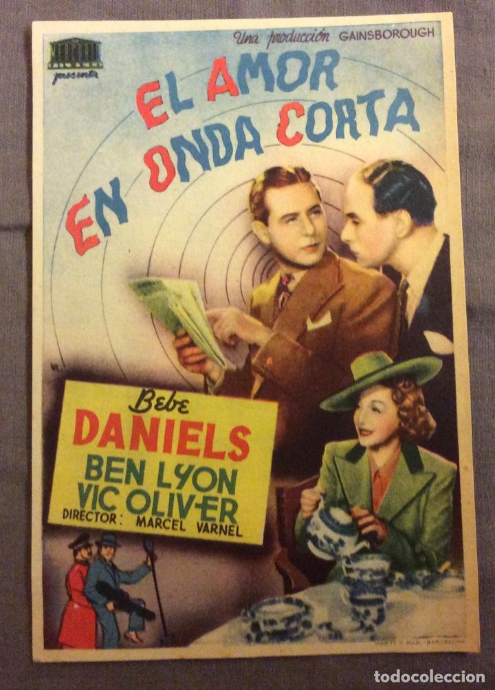 Cinema: FOLLETO DE MANO EL AMOR EN ONDA CORTA. SIN PUBLICIDAD