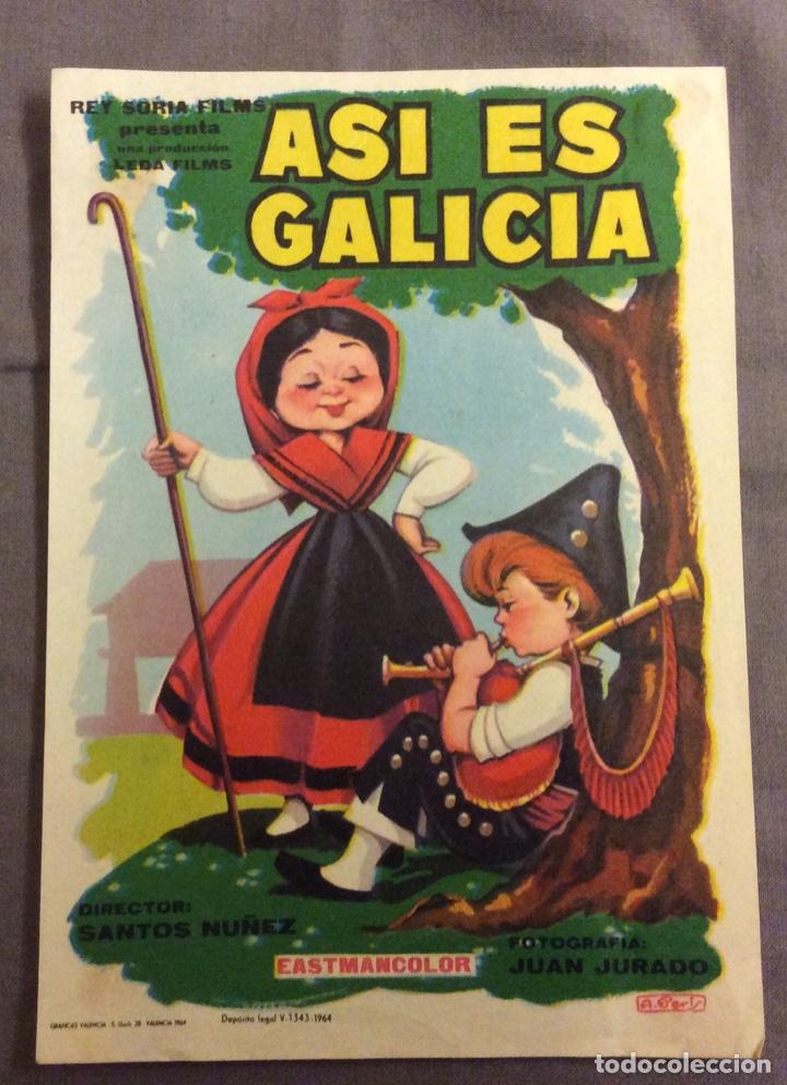 Cinema: FOLLETO DE MANO ASI ES GALICIA. SIN PUBLICIDAD