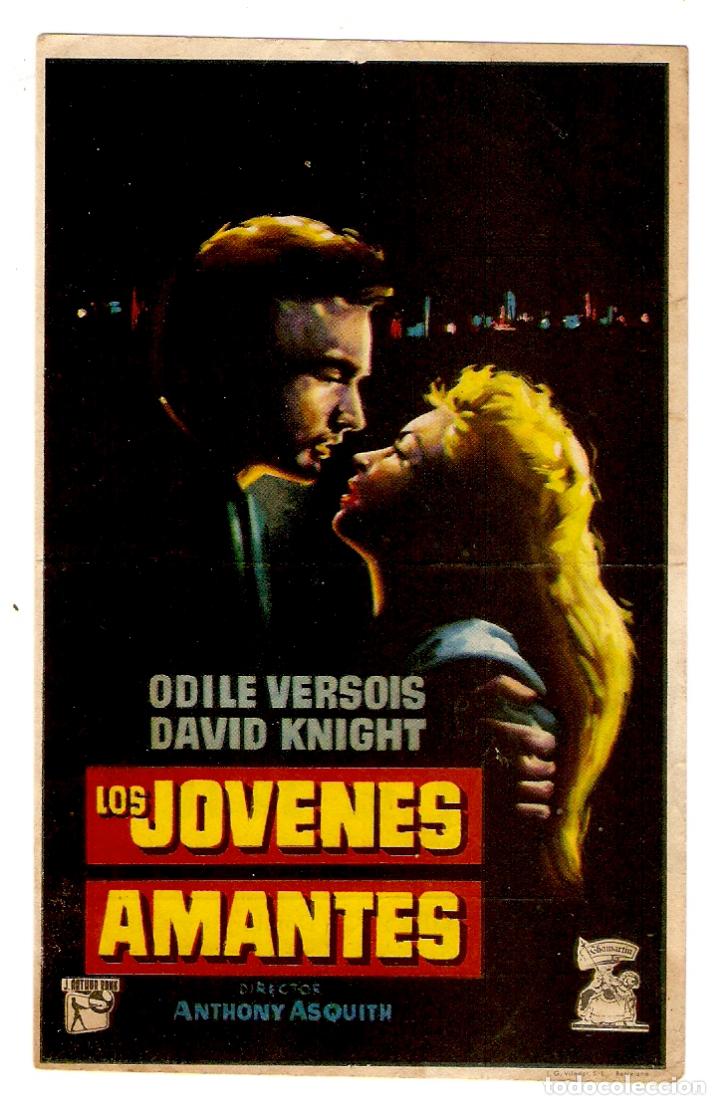  Flyers Publicitaires de films Anciens: LOS J&Oacute;VENES AMANTES - ADILE VERSOIS, DAVID KNIGHT - ANTHONY ASQUITH - CINES BOHEMIO Y GALILEO