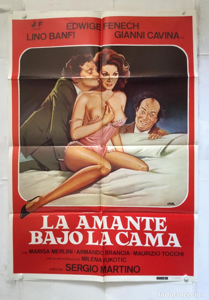 Cinema: la amante bajo la cama - poster cartel original - Cornetti alla crema Edwige Fenech rugby