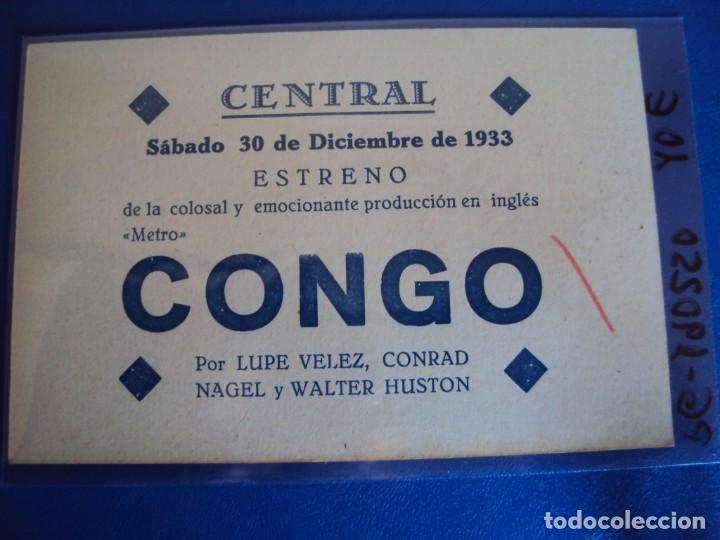 Cine: (PG-190250) CONGO - CINE CENTRAL - A&Ntilde;O 1933 - Foto 2