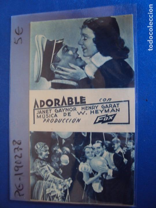 Cinema: (PG-190278) ADORABLE - CINE CENTRAL - A&Ntilde;O 1935