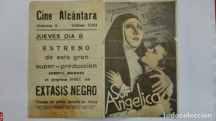  Flyers Publicitaires de films Anciens: PROGRAMA DE CINE DOBLE, SOR ANGELICA, PUBLICIDAD CINE ALCANTARA