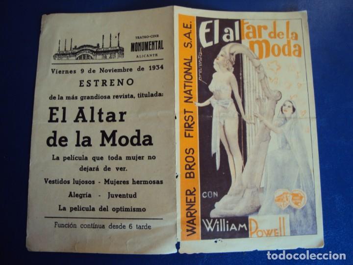 Cine: (PG-190276B) EL ALTAR DE LA MODA - MONUMENTAL - A&Ntilde;O 1934 - Foto 1
