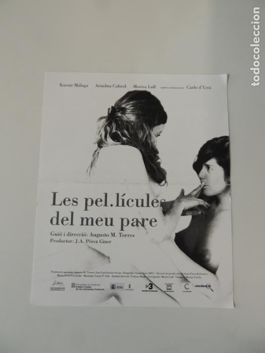 Cine: les pel.licules del meu pare - folleto mano original invitacion en catalan  cine verdi