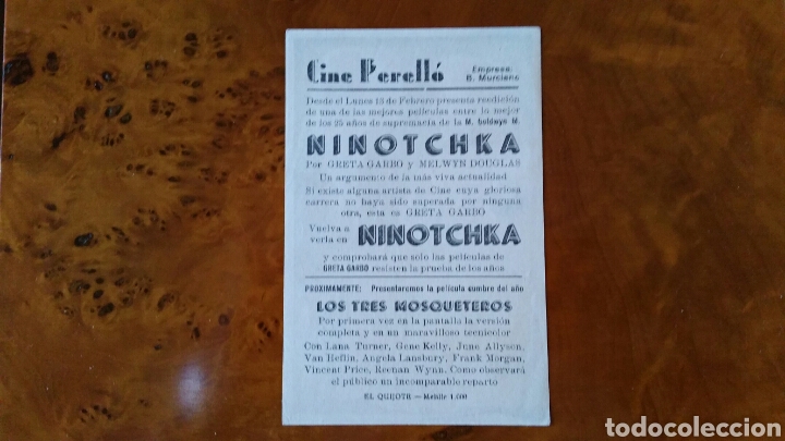 Cine: Programa de mano. Cine. NINOTCHKA. (Original) 1939 - PERFECTO. - Foto 2